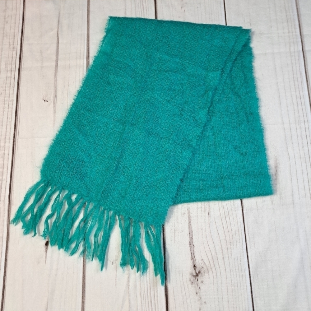 Mohair Wool Scarf -John Hanly Irealand - Turquoise